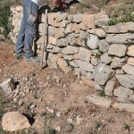 muret olivette en cours de restauration